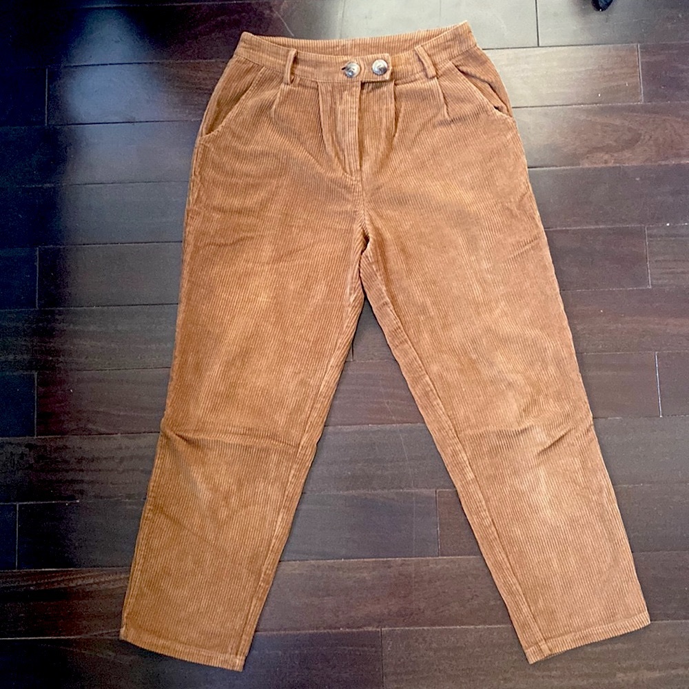 Brown Corduroy textured trousers from love riche.